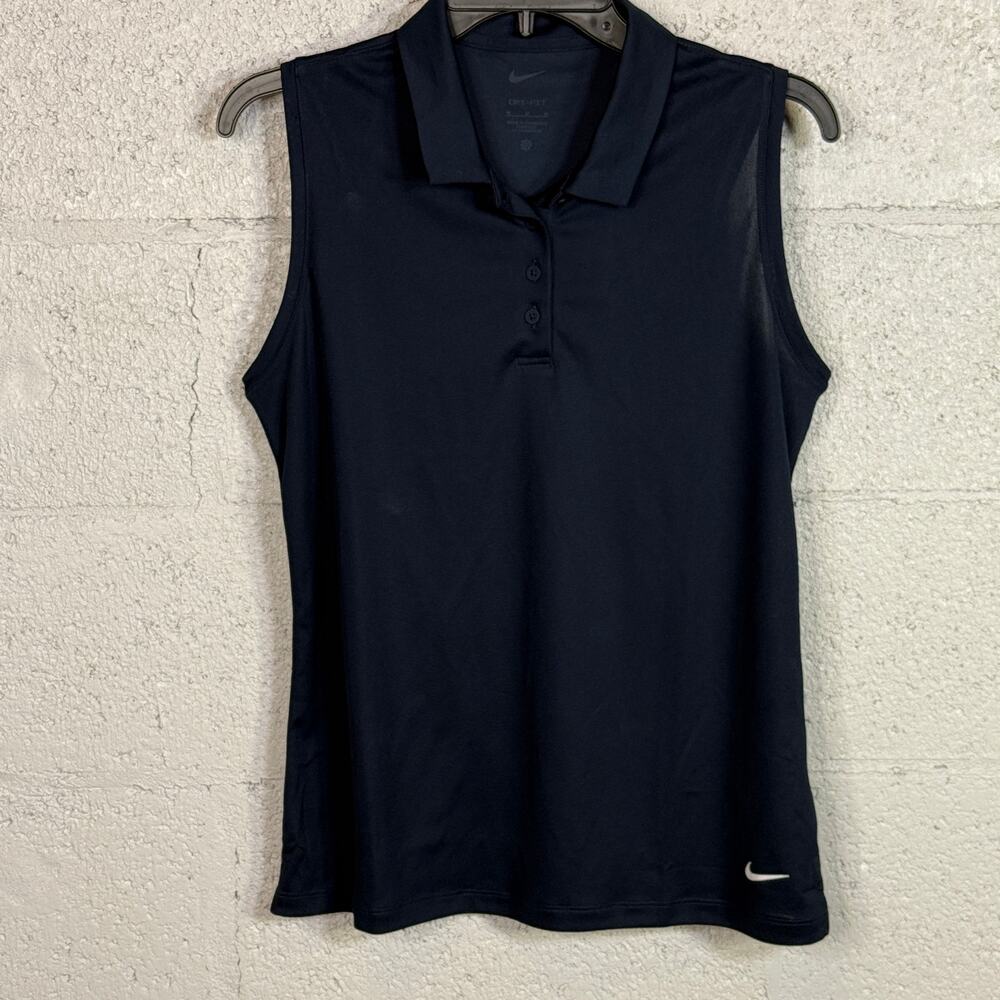 Nike Dri-FIT Victory Sleeveless Golf Polo, Obsidian navy/white Medium